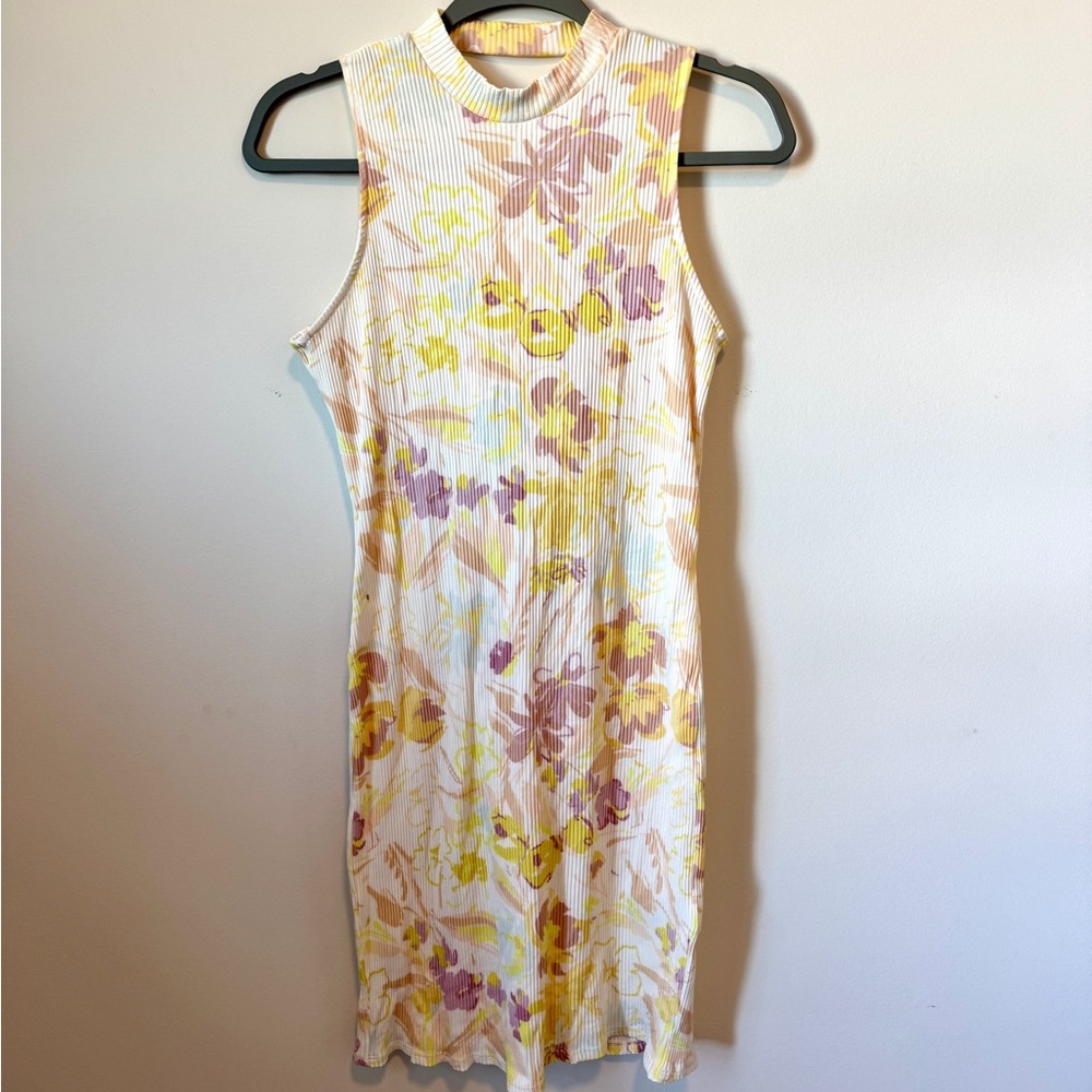 Ted Baker Yellow and Purple Floral Midi Dress